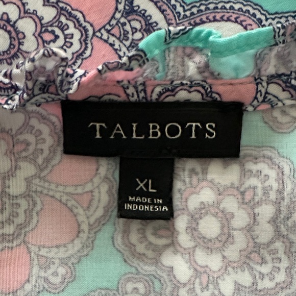 Talbots Floral Sleeveless Top - Blue and Pink Size XL - Picture 2 of 3
